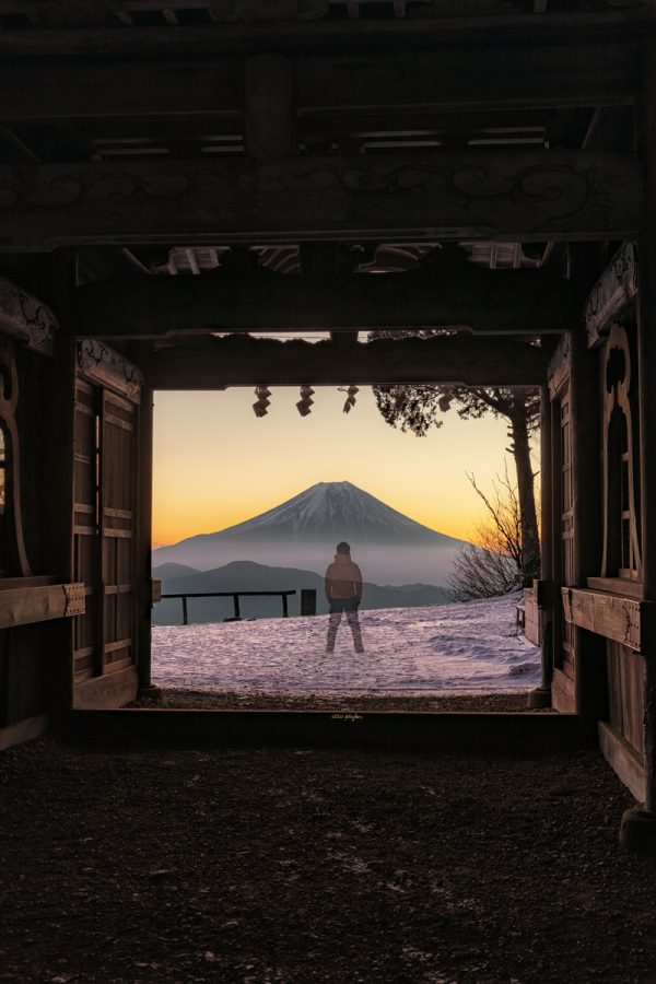 七面山　富士山　朝焼けサムネイル